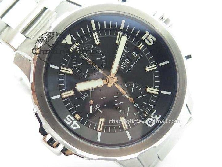 MIROTIME 0130 Classic Aquatimer Chrono IW376803 V6F 1:1 Best Edition Black Dial On SS Bracelet A 7361